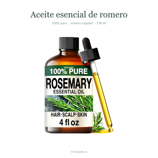 Aceite esencial de romero 100% puro, romero español, 118 ml - MimosaZen